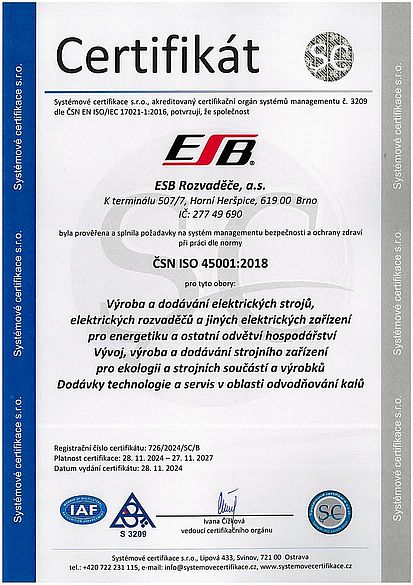 Výroba a dodávání elektrických strojů, elektrických rozvaděčů ...